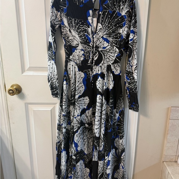 Free People Black and Blue Floral Long Sleeve Dress NWT - Picture 2 of 5